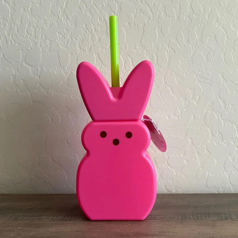 Target Bullseyes PEEPS Bunny Tumbler Cup with Straw -Pink